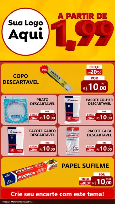 Modelo de TV para TV Vertical com o tema A Partir de Um e Noventa e Nove - 1,99 para Embalagens