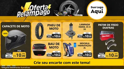Modelo de TV para TV Horizontal com o tema Oferta Relâmpago - Motopeças para Moto peças