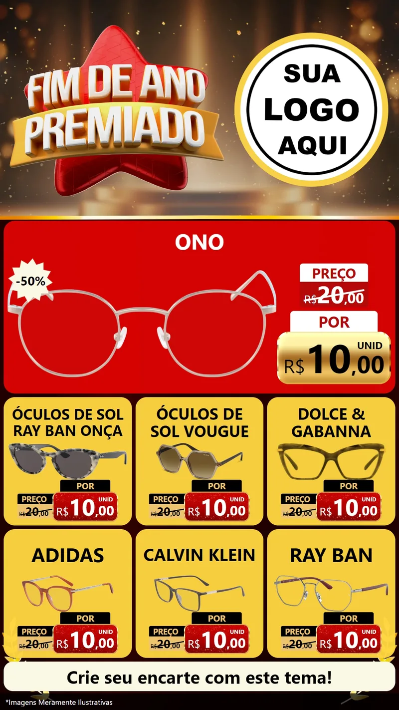 Modelo de Rede Social para Stories com o tema Fim de Ano Premiado para Óticas