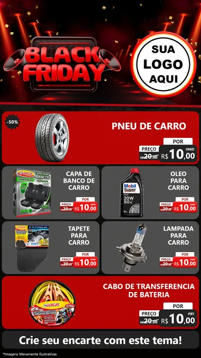 Modelo de TV para TV Vertical com o tema Black Friday para Auto peças