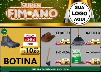 Modelo de Encarte para Encarte A4 Horizontal com o tema Super Fim de Ano para Agropecuária