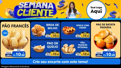Modelo de TV para TV Horizontal com o tema Semana do Cliente para Padaria