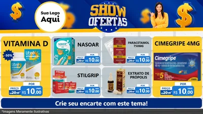 Modelo de TV para TV Horizontal com o tema Show de Ofertas para Farmácia