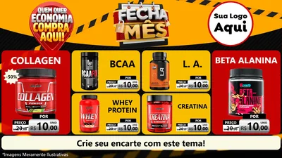 Modelo de TV para TV Horizontal com o tema Fecha Mês para Suplementos alimentares