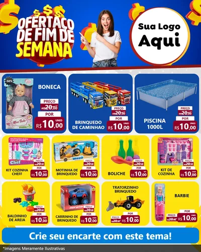 Modelo de Rede Social para Feed Instagram com o tema Ofertaço de Fim de Semana para Brinquedos