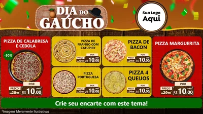 Modelo de TV para TV Horizontal com o tema Dia do Gaúcho para Pizzaria