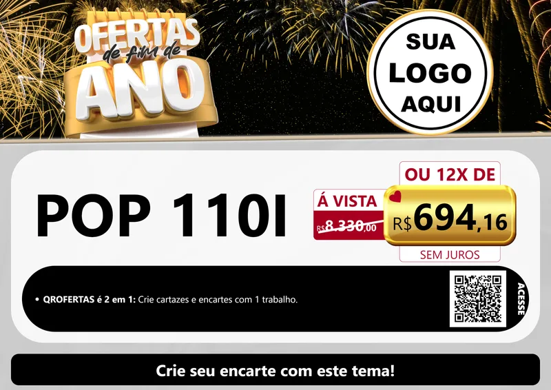 Modelo de Cartaz para Cartaz A4 Horizontal com o tema Ofertas de Fim de Ano para Concessionaria de Motos