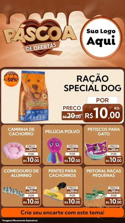 Modelo de Rede Social para Stories com o tema Páscoa de Ofertas para Pet Shop