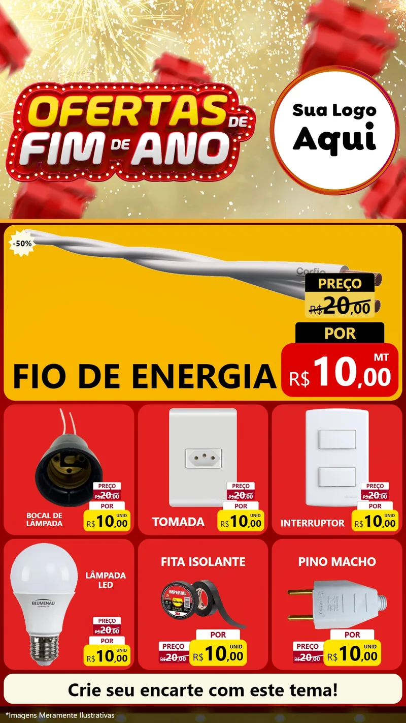 Modelo de Rede Social para Stories com o tema Ofertas de Fim de Ano para Materiais Elétricos
