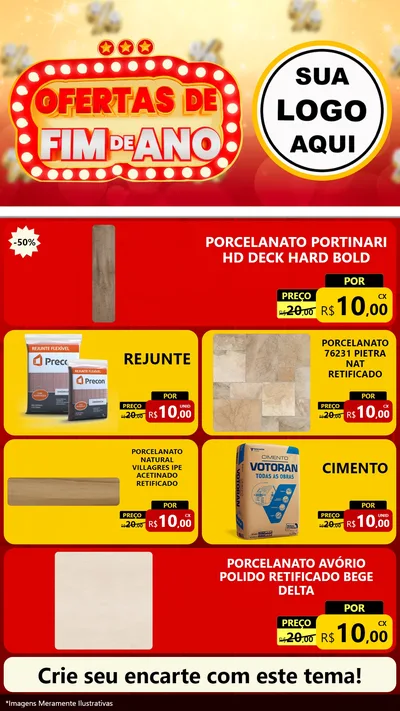 Modelo de TV para TV Vertical com o tema Ofertas de Fim de Ano para Pisos e revestimentos