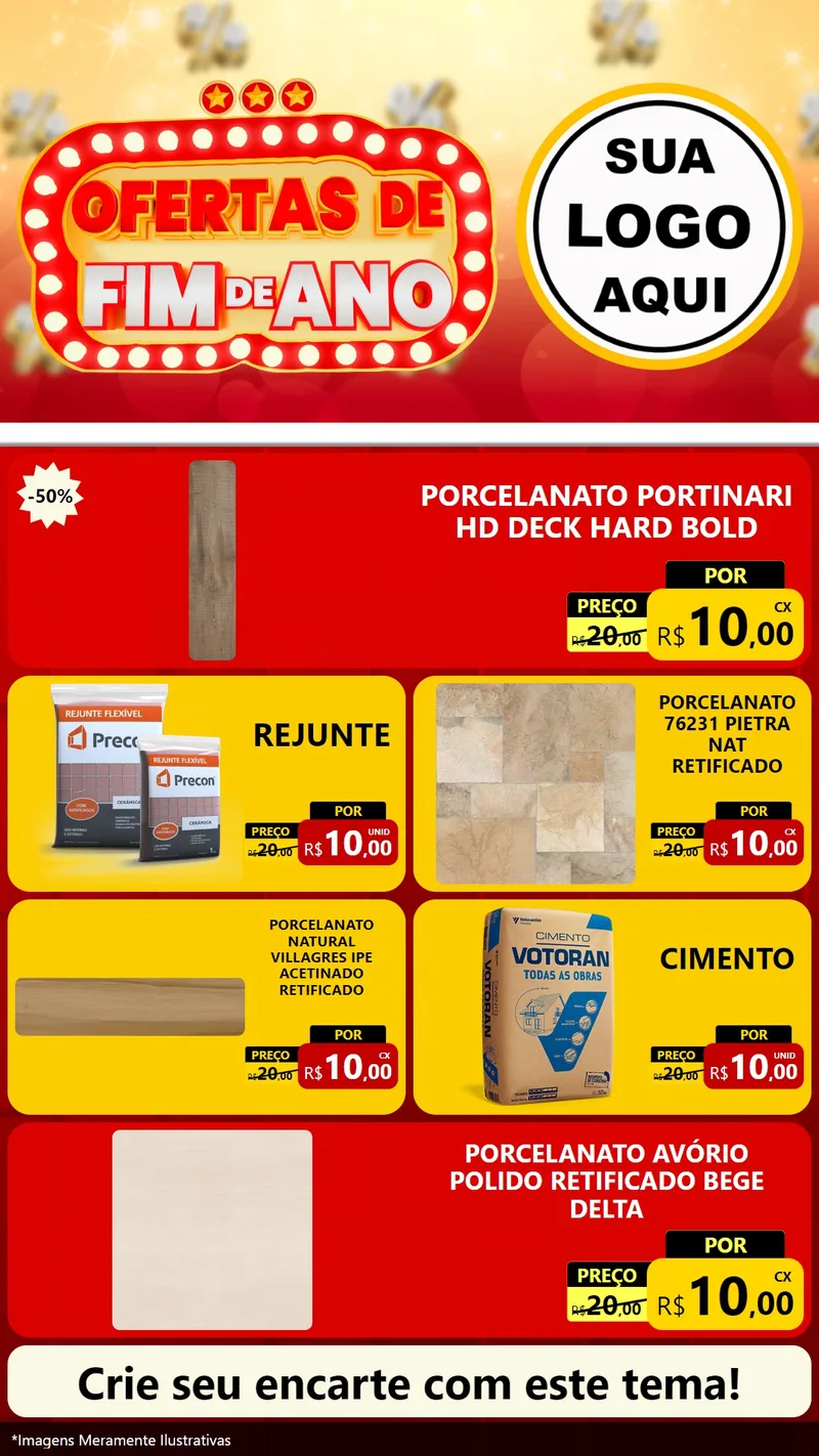 Modelo de TV para TV Vertical com o tema Ofertas de Fim de Ano para Pisos e revestimentos