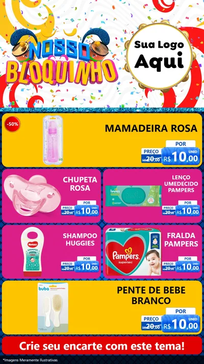 Modelo de TV para TV Vertical com o tema Nosso Bloquinho para Bebês