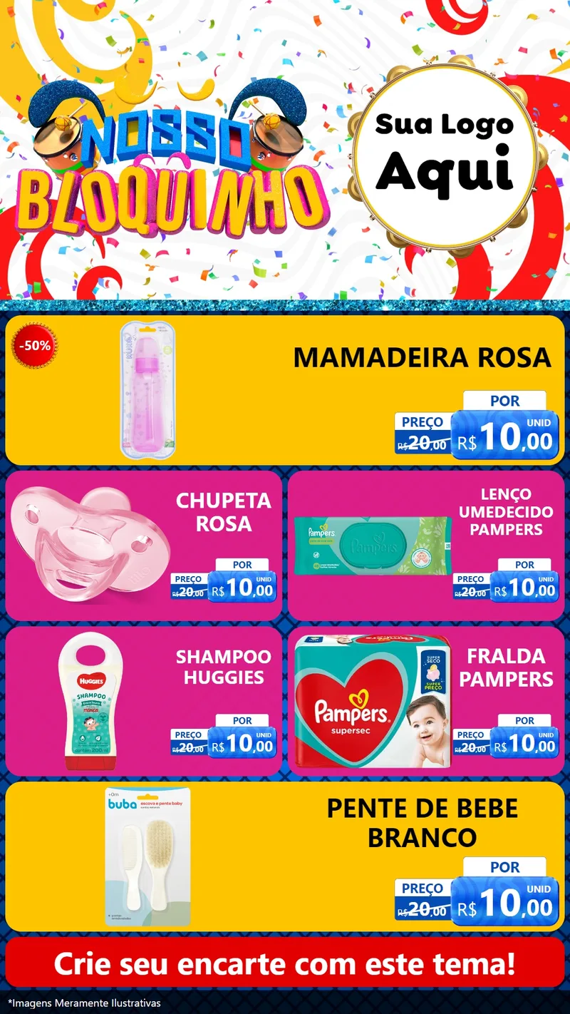 Modelo de TV para TV Vertical com o tema Nosso Bloquinho para Bebês