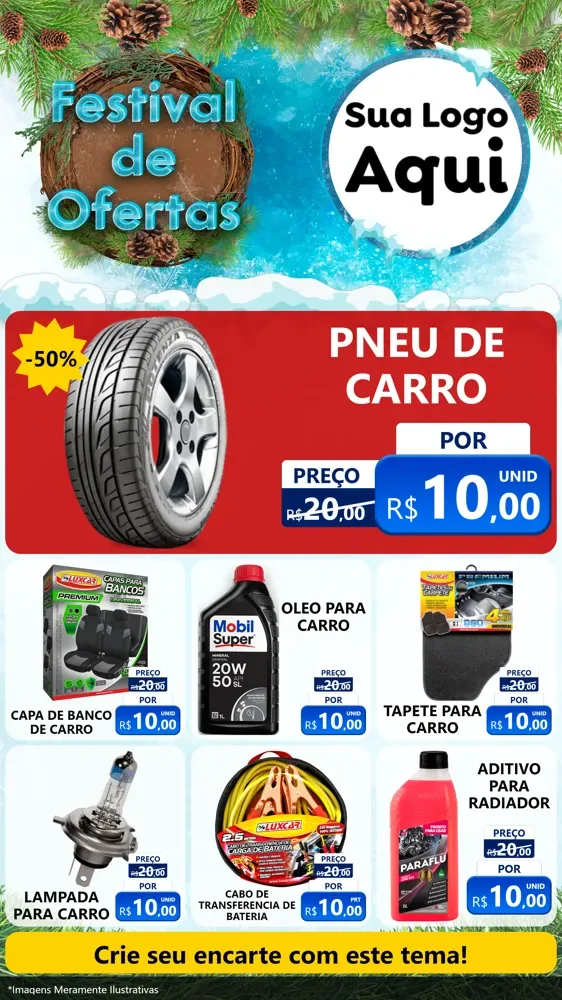 Modelo de Rede Social para Stories com o tema Festival de Ofertas - Inverno para Auto peças