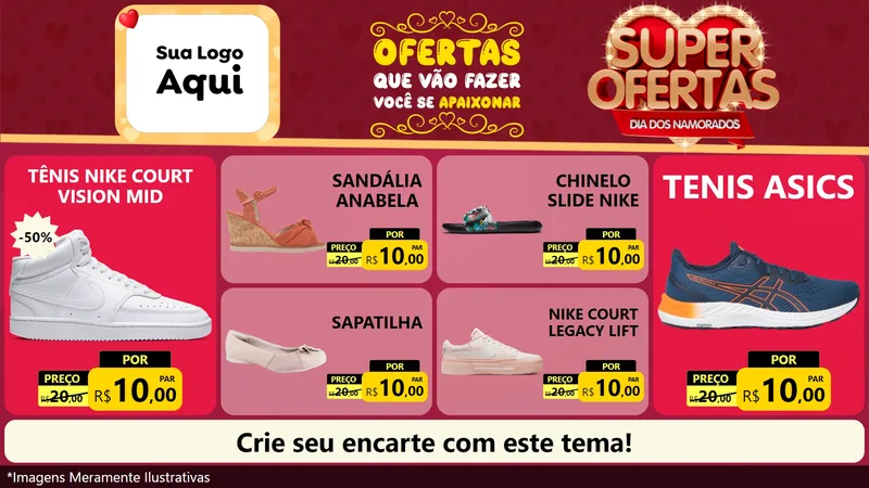 Modelo de TV para TV Horizontal com o tema Dia dos Namorados para Calçados