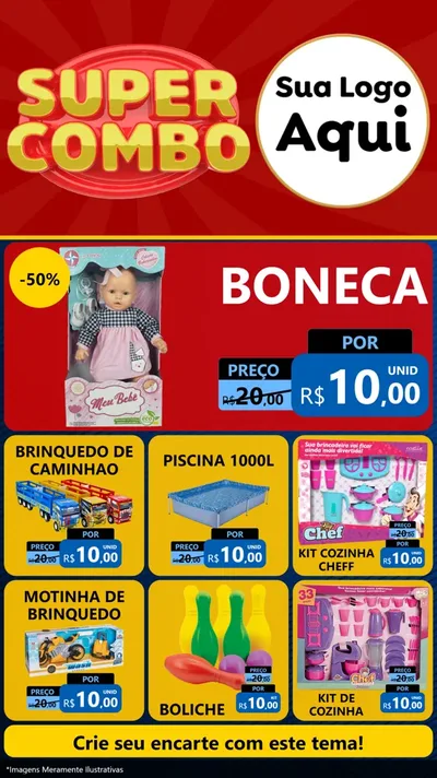 Modelo de Rede Social para Stories com o tema Super Combo para Brinquedos