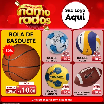 Modelo de Rede Social para Feed Facebook com o tema Semana dos namorados para Artigos Esportivos