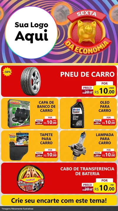 Modelo de TV para TV Vertical com o tema Sexta da Economia para Auto peças