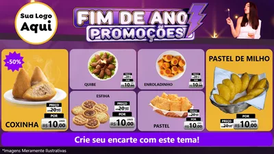 Modelo de TV para TV Horizontal com o tema Fim de Ano Promoções para Salgadaria