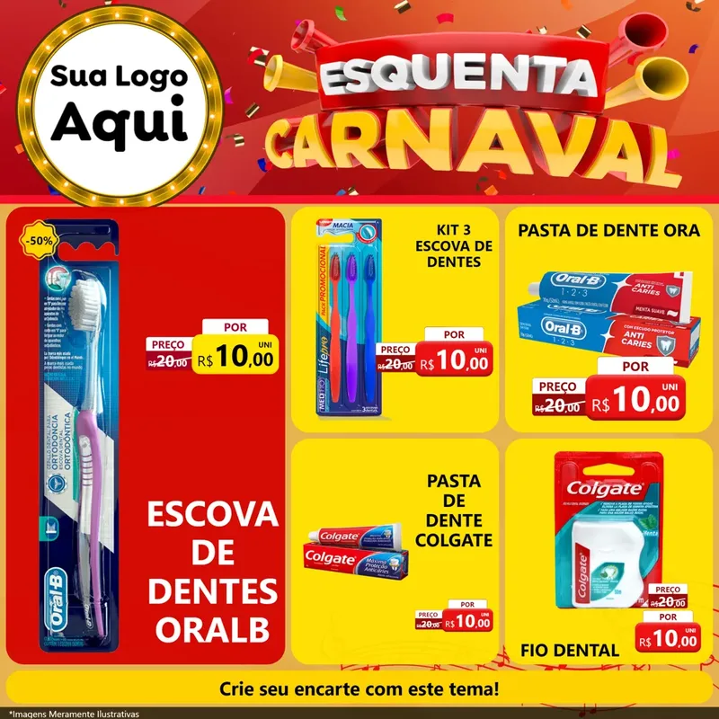 Modelo de Rede Social para Feed Facebook com o tema Esquenta Carnaval para Higiene Pessoal