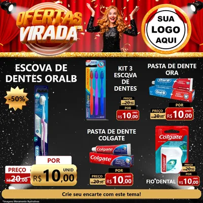 Modelo de Rede Social para Feed Facebook com o tema Ofertas da Virada para Higiene Pessoal