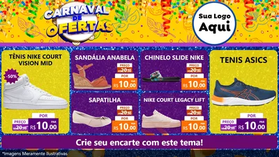 Modelo de TV para TV Horizontal com o tema Carnaval de Ofertas para Calçados