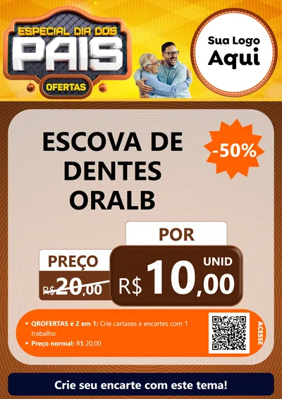Modelo de Cartaz para Cartaz A4 Vertical com o tema Especial Dia dos Pais para Higiene Pessoal