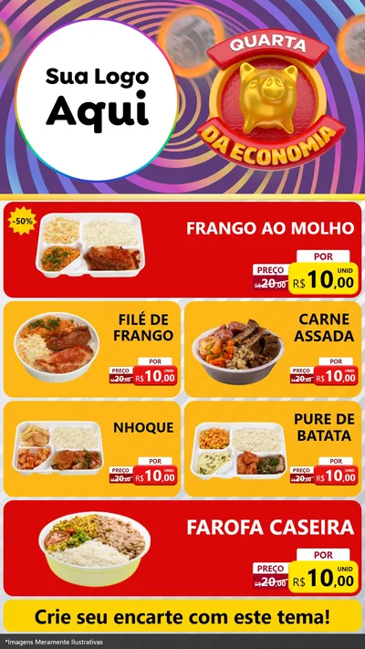 Modelo de TV para TV Vertical com o tema Quarta da Economia para Restaurante