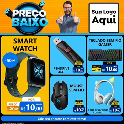 Modelo de Rede Social para Feed Facebook com o tema Preço Baixo para Informática