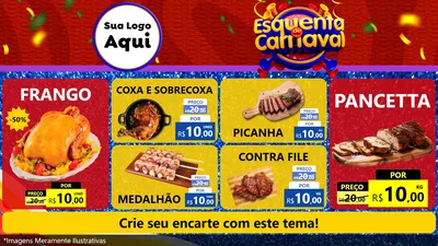 Modelo de TV para TV Horizontal com o tema Esquenta de Carnaval para Assados