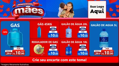 Modelo de TV para TV Horizontal com o tema Promoção das Mães para Água e gás