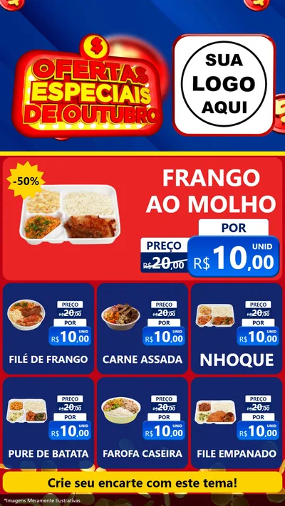Modelo de Rede Social para Stories com o tema Ofertas Especiais de Outubro para Restaurante