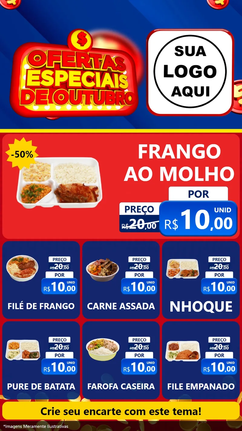 Modelo de Rede Social para Stories com o tema Ofertas Especiais de Outubro para Restaurante