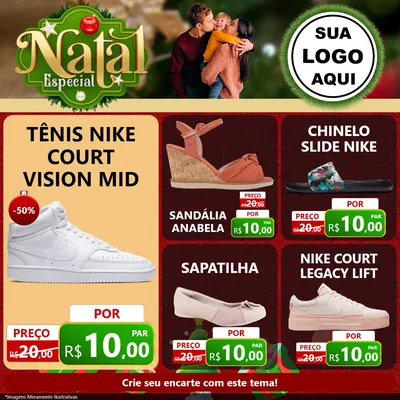 Modelo de Rede Social para Feed Facebook com o tema Natal Especial para Calçados