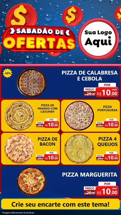 Modelo de TV para TV Vertical com o tema Sabadão de Ofertas para Pizzaria