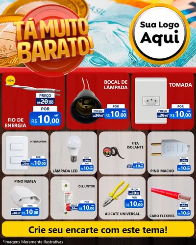 Modelo de Rede Social para Feed Instagram com o tema Está Muito Barato para Materiais Elétricos