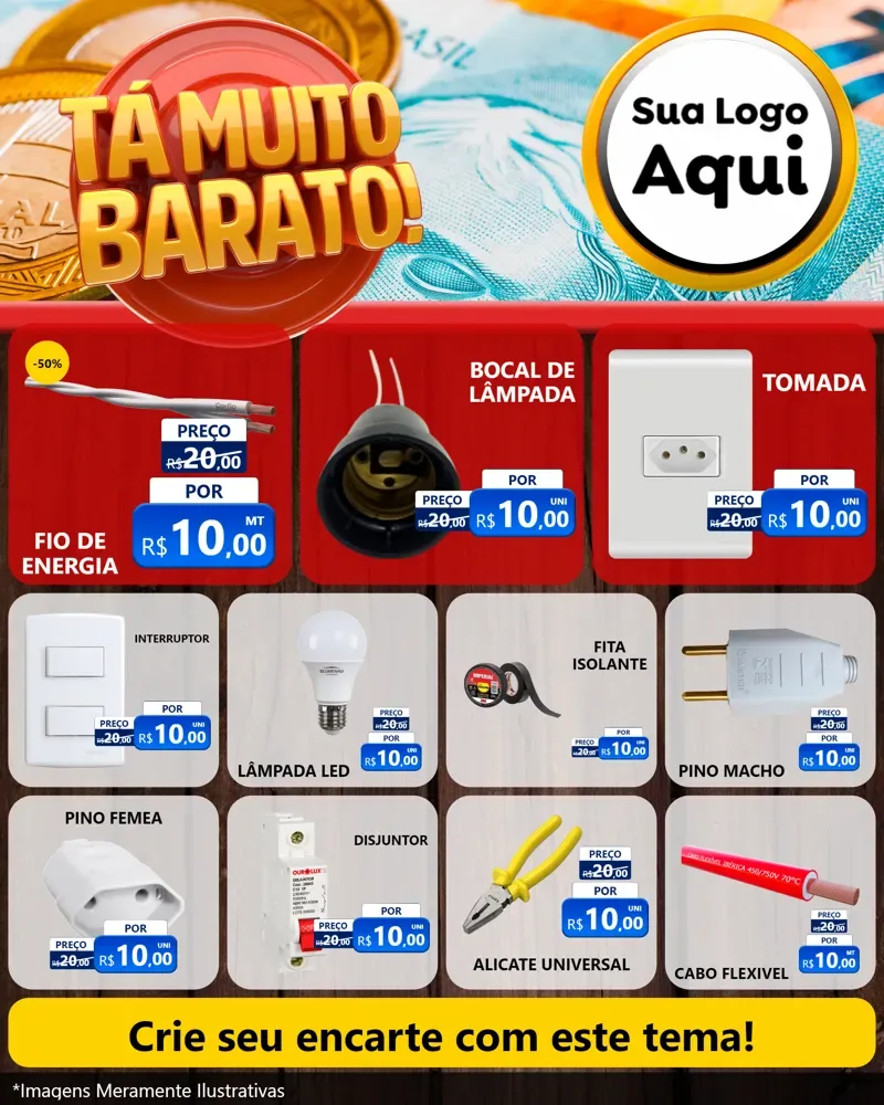 Modelo de Rede Social para Feed Instagram com o tema Está Muito Barato para Materiais Elétricos