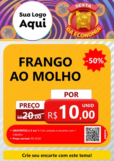 Modelo de Cartaz para Cartaz A4 Vertical com o tema Sexta da Economia para Restaurante