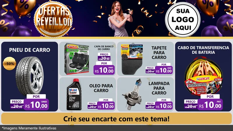 Modelo de TV para TV Horizontal com o tema Ofertas de Réveillon para Auto peças