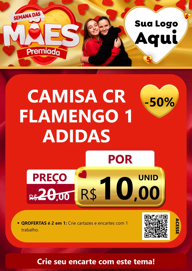 Modelo de Cartaz para Cartaz A4 Vertical com o tema Semana das Mães Premiada para Roupas e acessórios
