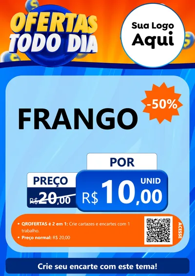 Modelo de Cartaz para Cartaz A4 Vertical com o tema Ofertas Todo Dia para Assados