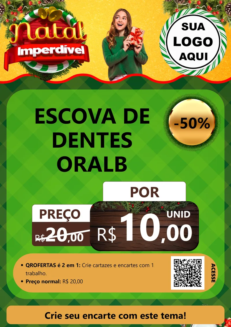 Modelo de Cartaz para Cartaz A4 Vertical com o tema Natal Imperdível para Higiene Pessoal