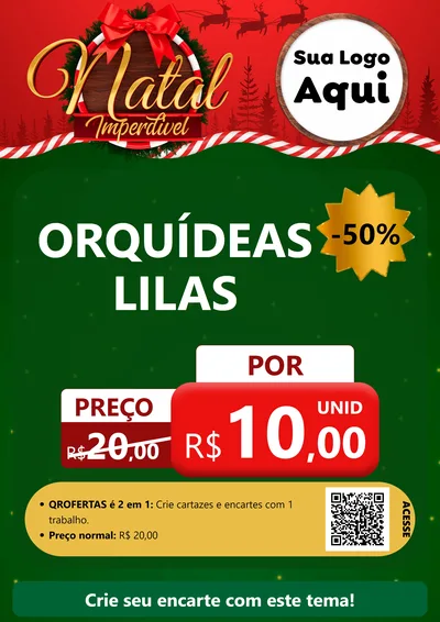 Modelo de Cartaz para Cartaz A4 Vertical com o tema Natal Imperdível para Floricultura e jardim