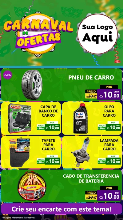 Modelo de TV para TV Vertical com o tema Carnaval de Ofertas para Auto peças