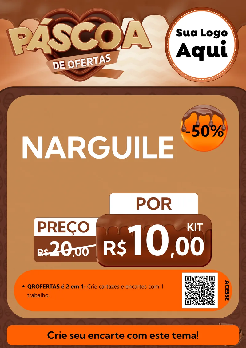 Modelo de Cartaz para Cartaz A4 Vertical com o tema Páscoa de Ofertas para Tabacaria