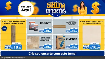 Modelo de TV para TV Horizontal com o tema Show de Ofertas para Pisos e revestimentos