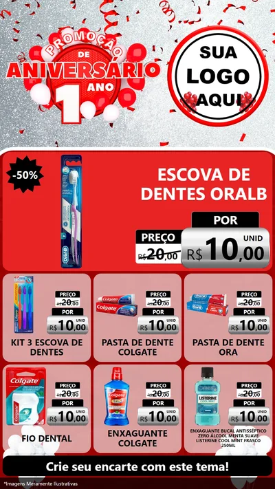 Modelo de Rede Social para Stories com o tema Promoção de Aniversário - 1 Ano para Higiene Pessoal