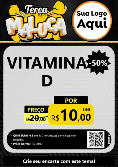 Modelo de Cartaz para Cartaz A4 Vertical com o tema Terça Maluca para Farmácia