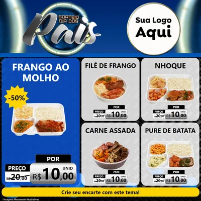 Modelo de Rede Social para Feed Facebook com o tema Sorteio Dia Dos Pais para Restaurante