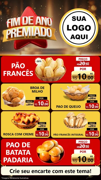 Modelo de TV para TV Vertical com o tema Fim de Ano Premiado para Padaria